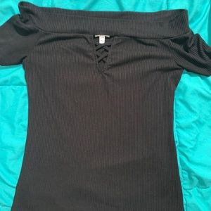 Off the shoulder black top